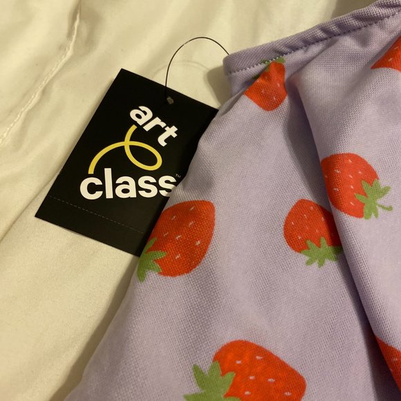 NWT Strawberry Dress Women's S/M or Girl's XXL, Mesh Fruit Purple Stretch Dress - Picture 9 of 12